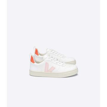 Kids' Veja V-10 LACE CWL Shoes White/Orange | ZA 790EBC